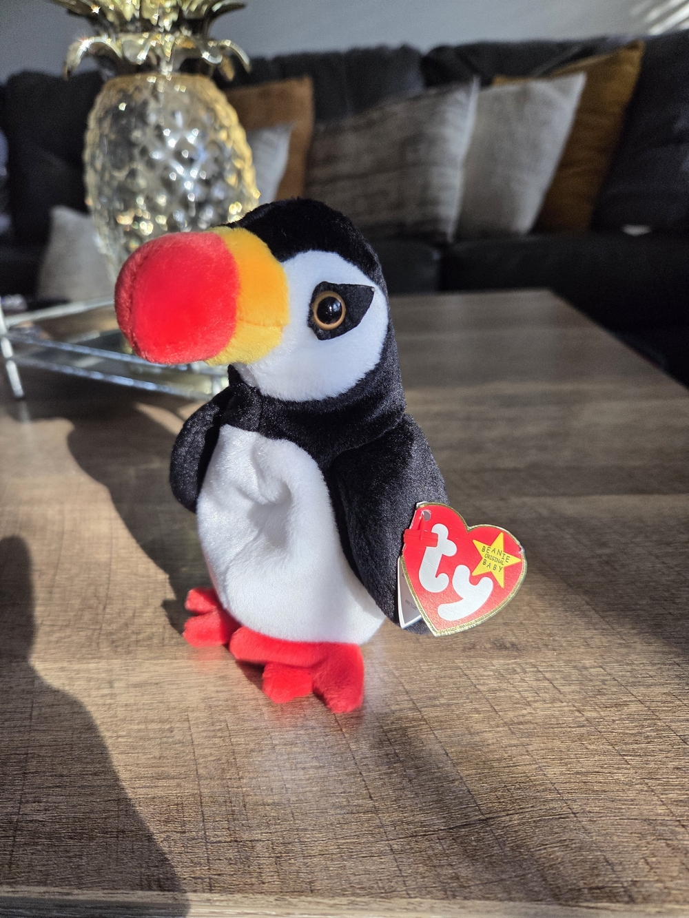 TY Beanie Babies Plush Toucan - Black, White, Red, Yellow